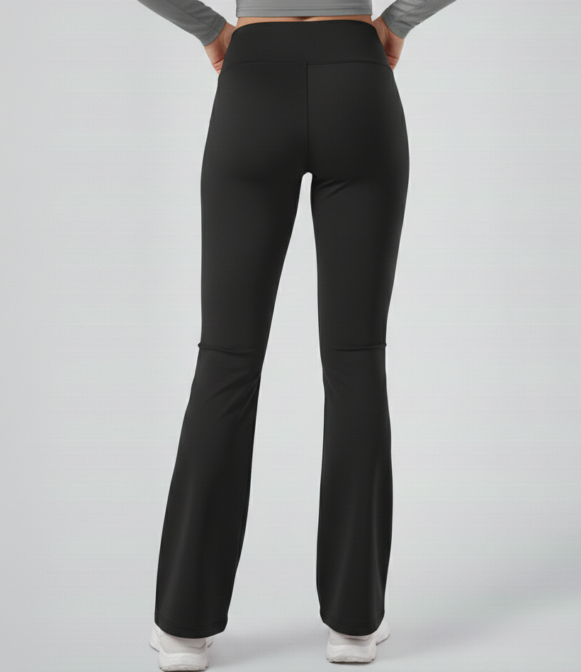 🌸 Black Korean Fit Active Pants | High-Waist Stretch Bottoms with Pockets