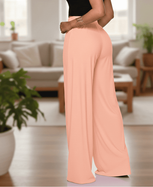 PEACH PLEATED SALWAR STYLE LYCRA BOTTOM