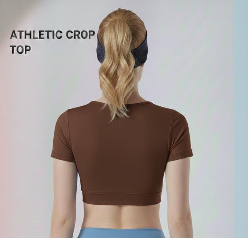 Grey Athletic Crop Top | Performance Fit Activewear