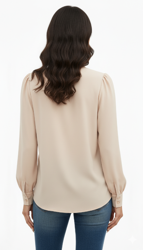 Beige everyday office Full Sleeve Top | Timeless Elegance, Everyday Comfort