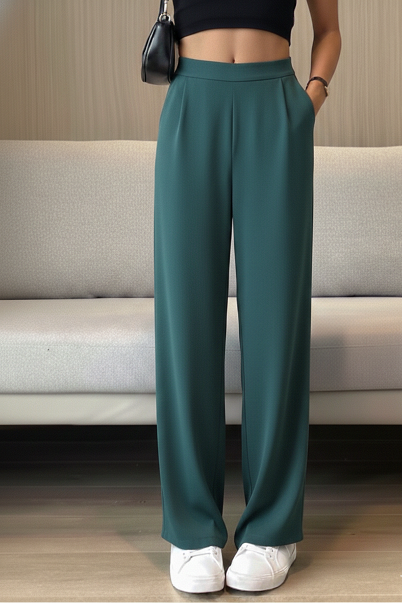 Beige korean straight fit pants