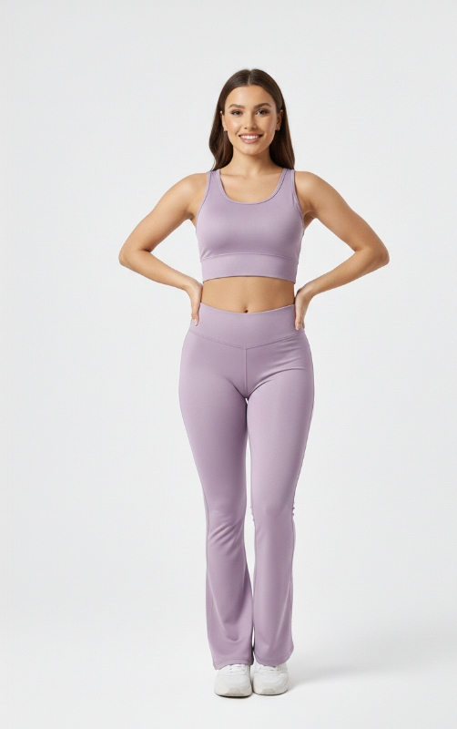 Rose Gold Flare Pants – Stretchable Bootcut Gym & Athleisure Leggings