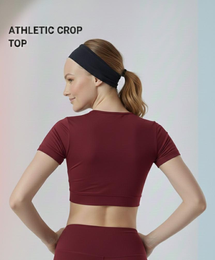 Rose gold Athletic Crop Top | Performance Fit Activewear