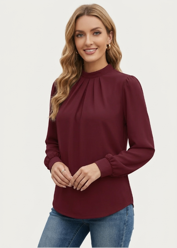 Wine everyday office Full Sleeve Top | Timeless Elegance, Everyday Comfort