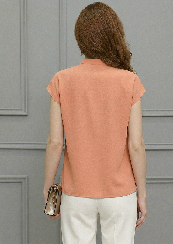 🍷Peach Mock Neck Short Sleeve Top | Elegant Everyday Essential