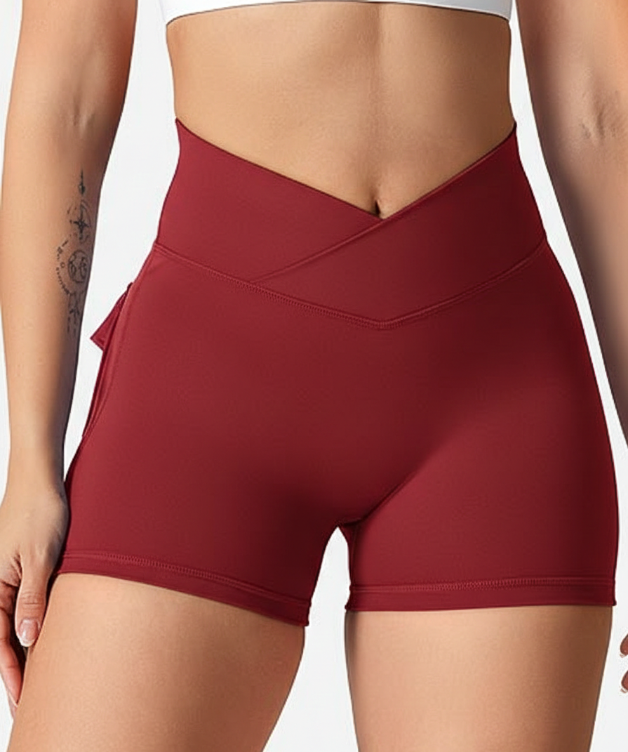 Black High-Waist Sculpt Active Shorts with Pockets