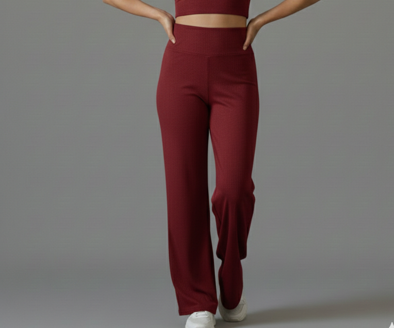 Lavender Straight Fit Active Pants | Ultra-Flexible High-Waist Athleisure
