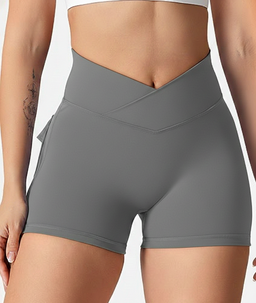 Black High-Waist Sculpt Active Shorts with Pockets