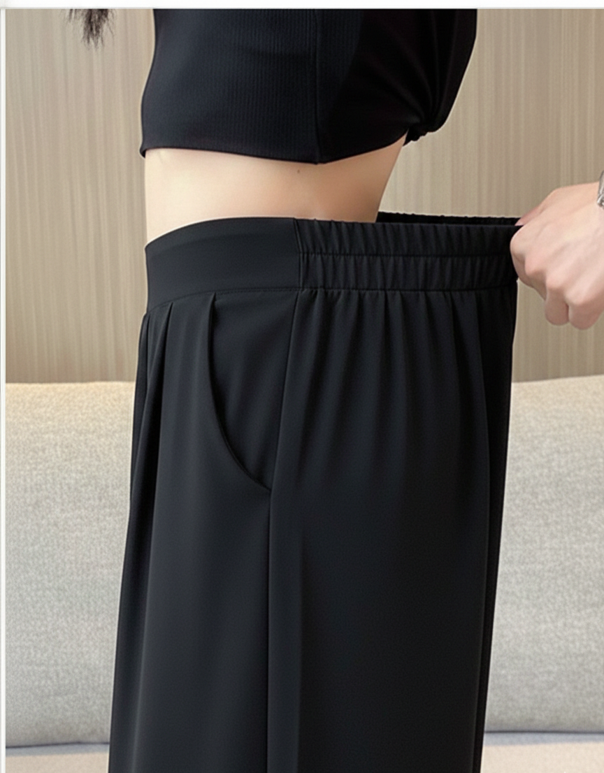 Beige korean straight fit pants