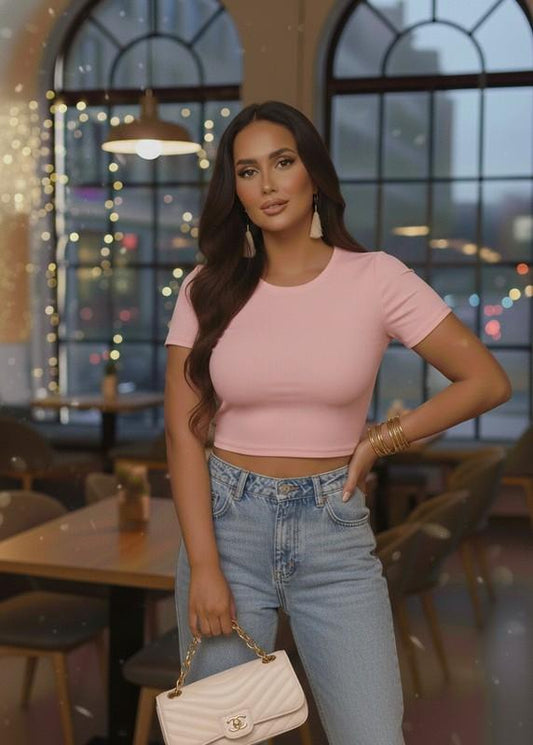 Babypink Lycra Core Tee | Premium Stretch Top for Women