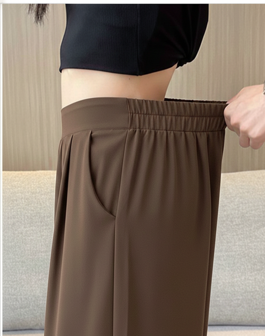 Beige korean straight fit pants