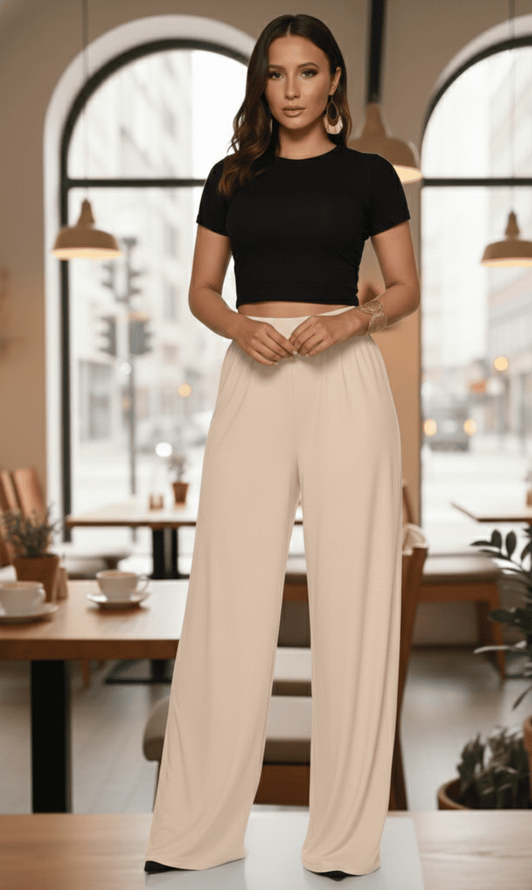 PEACH PLEATED SALWAR STYLE LYCRA BOTTOM