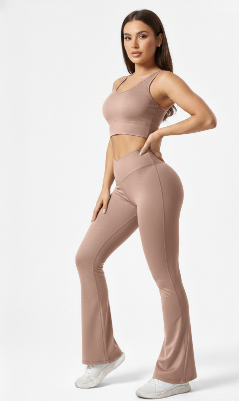 Olive Flare Pants – Stretchable Bootcut Gym & Athleisure Leggings