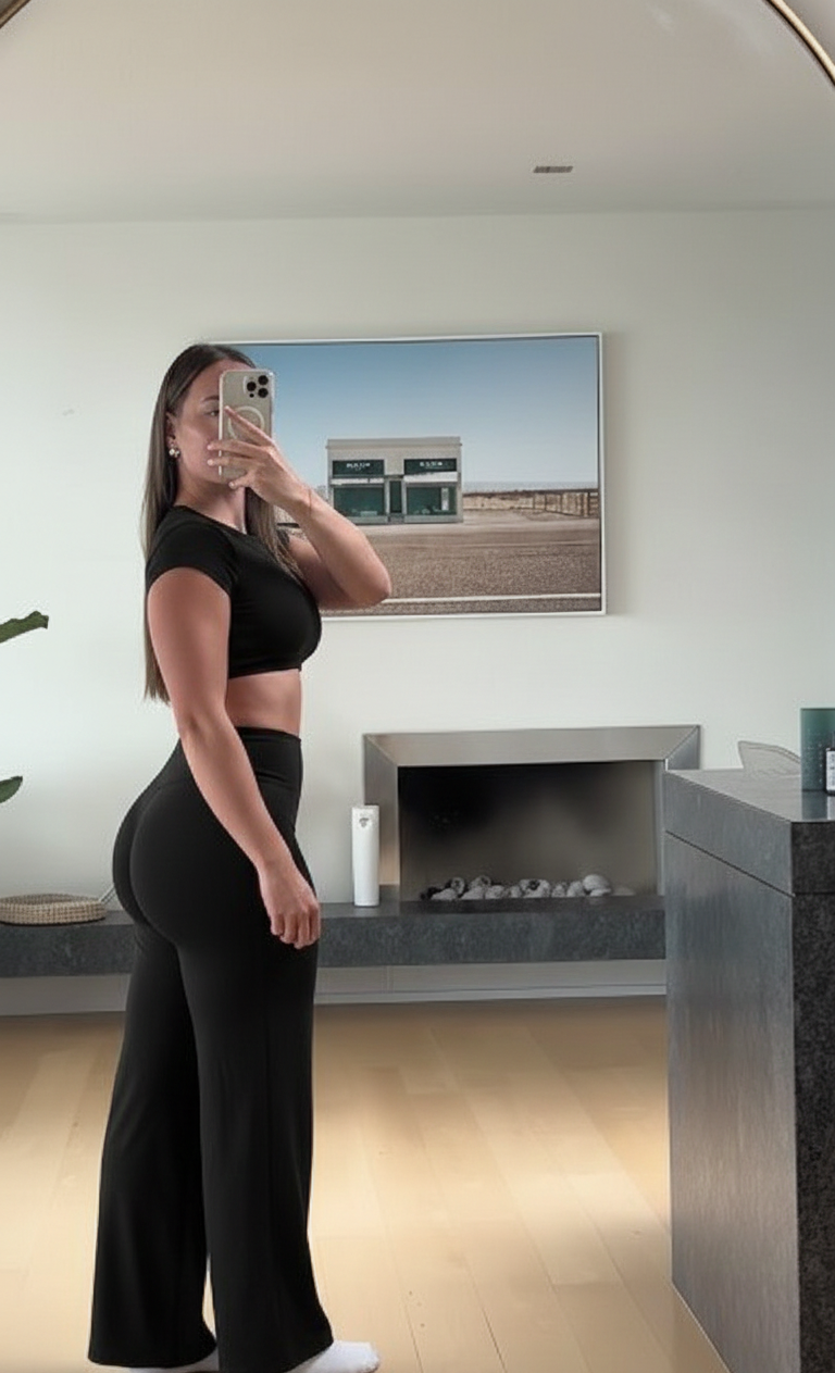 2 pieces combo set( Black and grey ) tops and bottoms Active wear