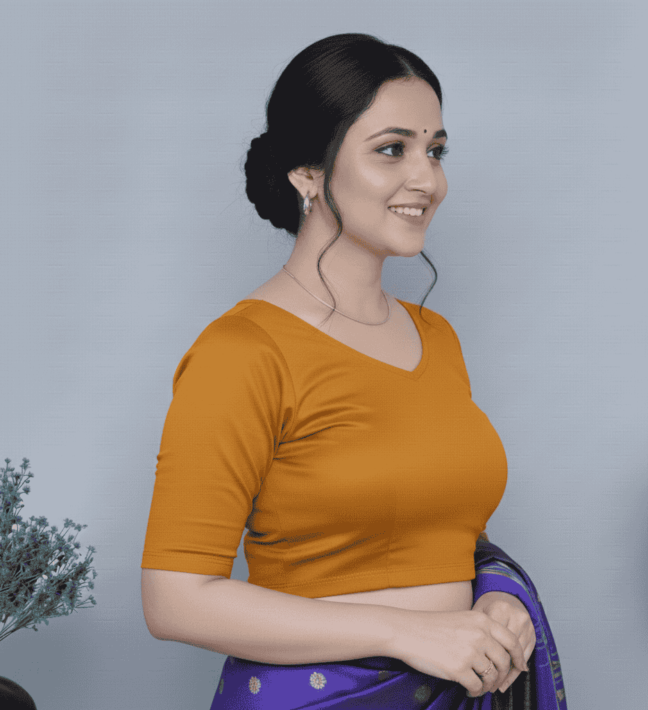 Mustard Rib blouse( made from cotton lycra)