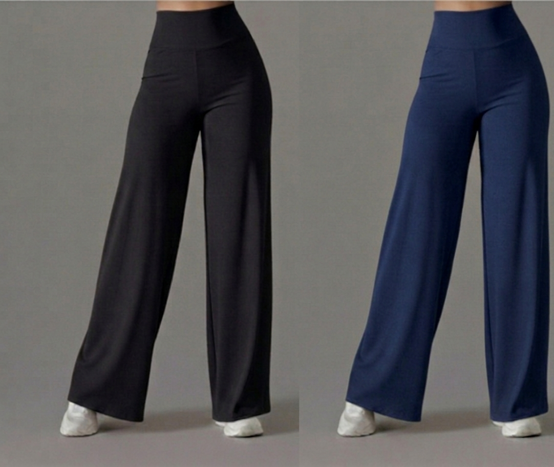 Navy Straight Fit Active Pants | Ultra-Flexible High-Waist Athleisure