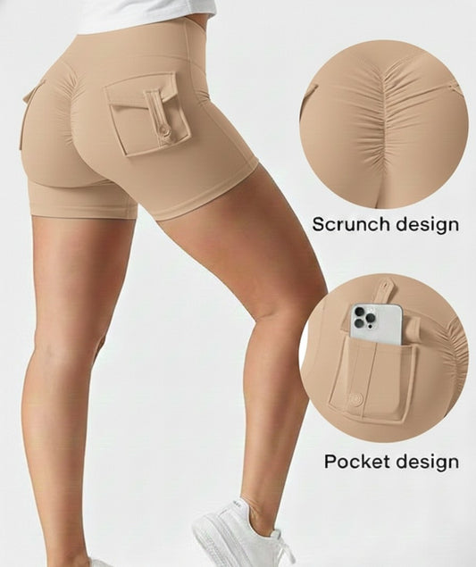 High-Waist Sculpt Active Shorts with Pockets