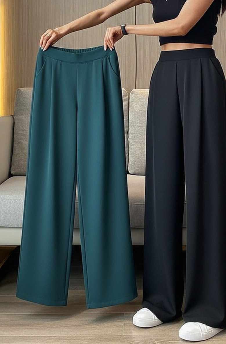 Navy korean straight fit pants