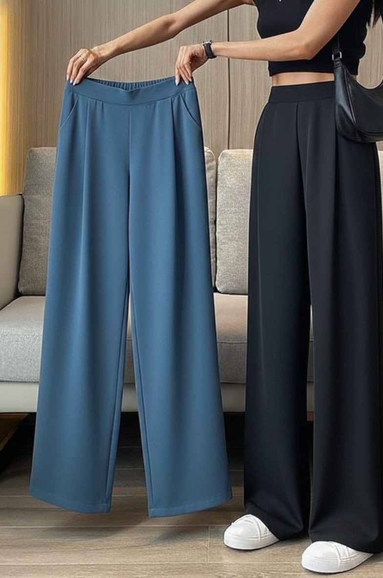 Navy korean straight fit pants
