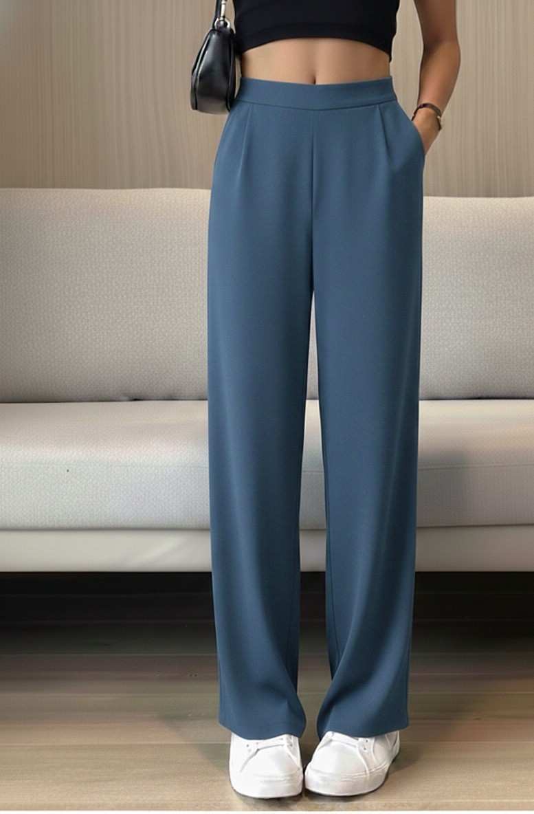 Wine korean straight fit pants
