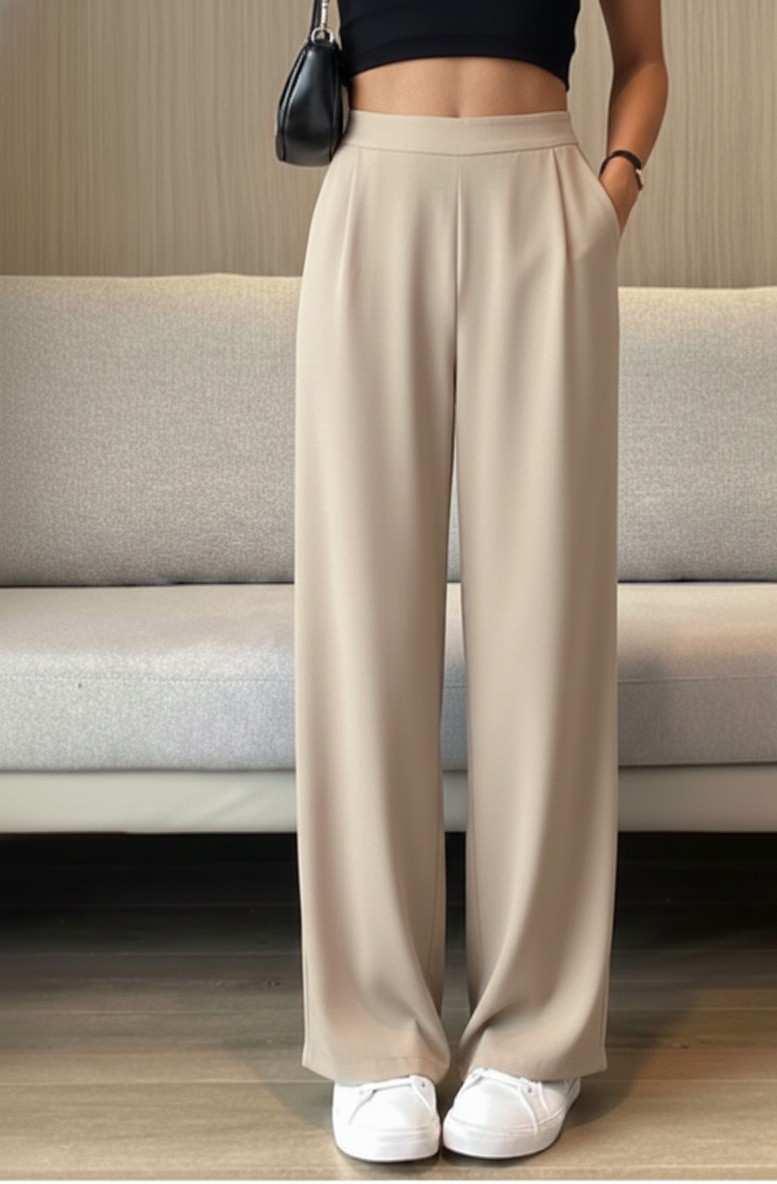 Navy korean straight fit pants