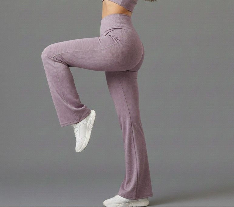 Wine Straight Fit Active Pants | Ultra-Flexible High-Waist Athleisure