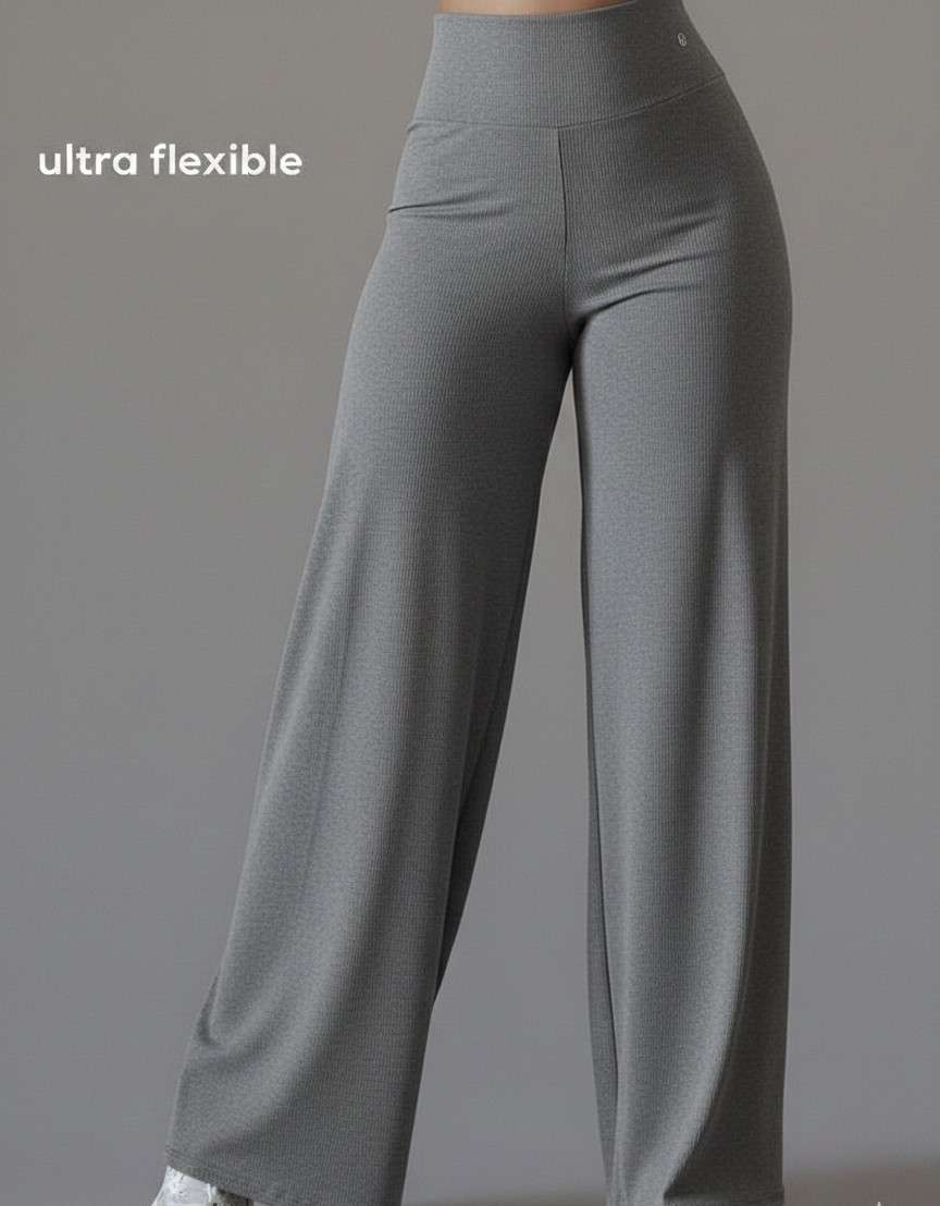 Grey Straight Fit Active Pants | Ultra-Flexible High-Waist Athleisure