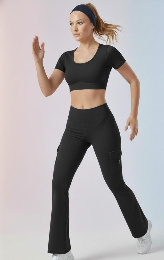 CORD SET WITH FLARE LEGGINGS 
