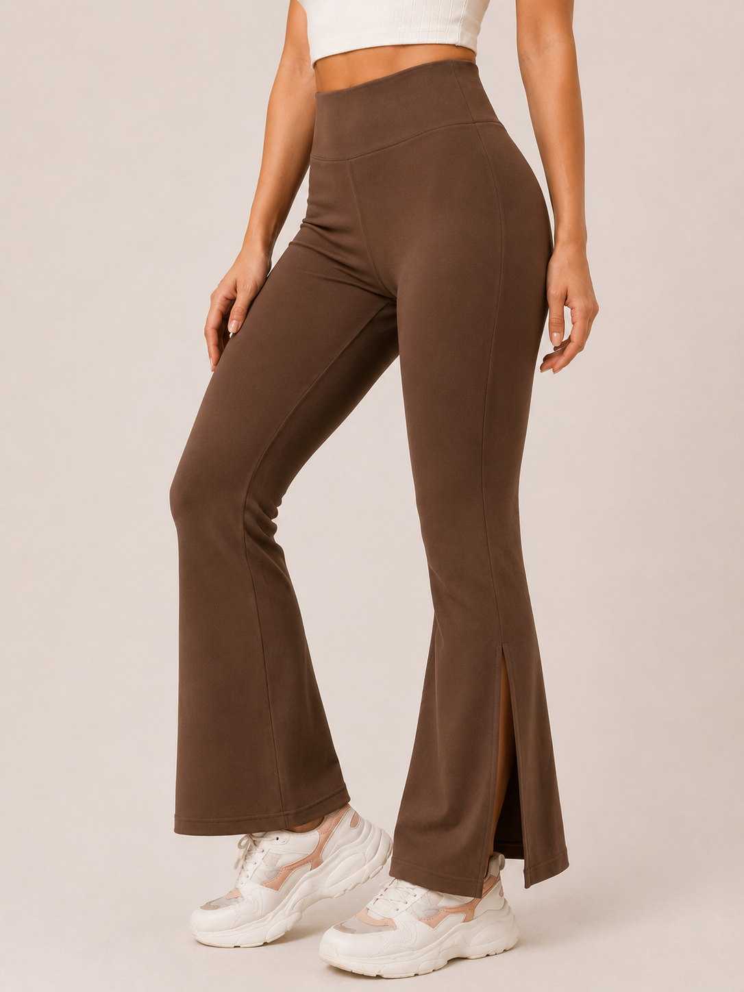 BROWN MoveEase active Slit Flare Pant