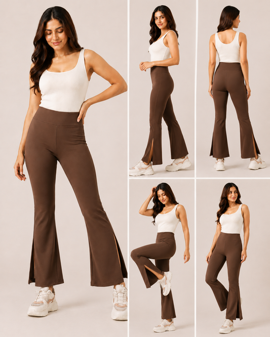 BROWN MoveEase active Slit Flare Pant