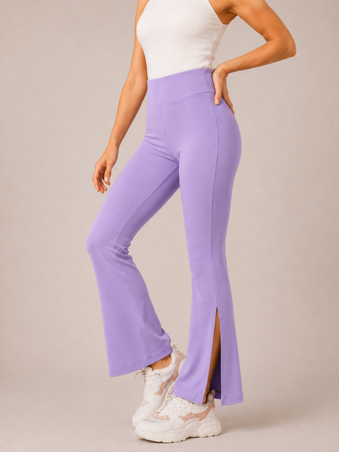 LAVENDER MoveEase active Slit Flare Pant