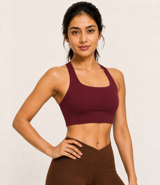 FlexForm™ Wine Square-Neck Sports Bra
