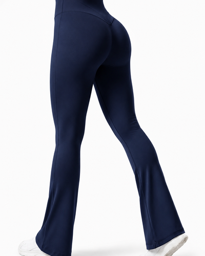 Navy Flare Pants – Stretchable Bootcut Gym & Athleisure Leggings