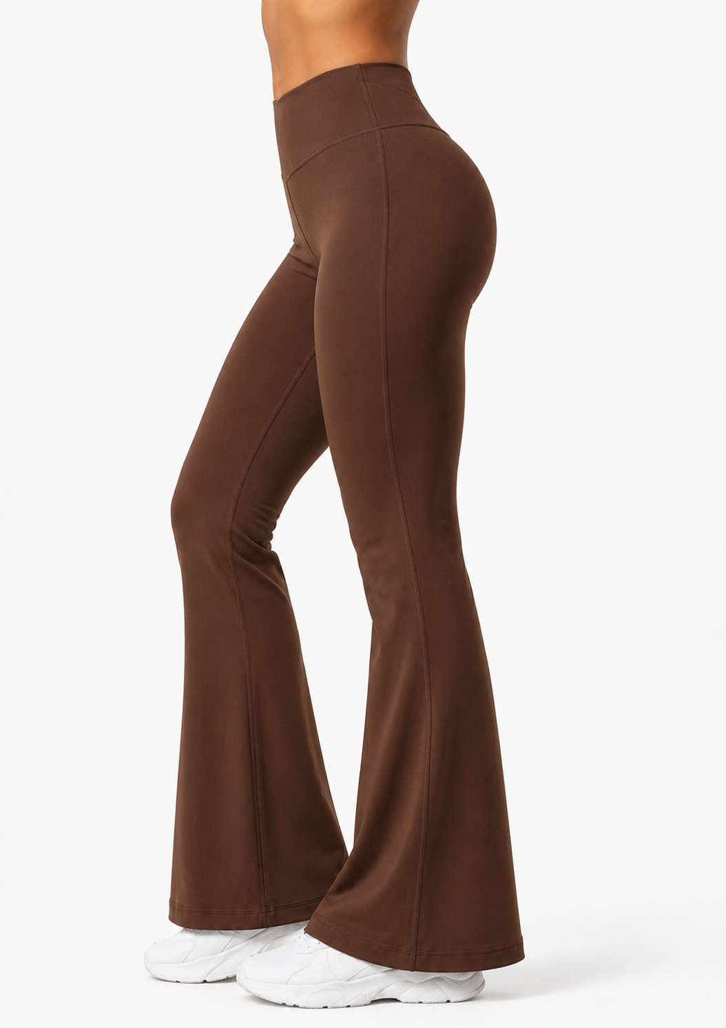 Brown Flare Pants – Stretchable Bootcut Gym & Athleisure Leggings