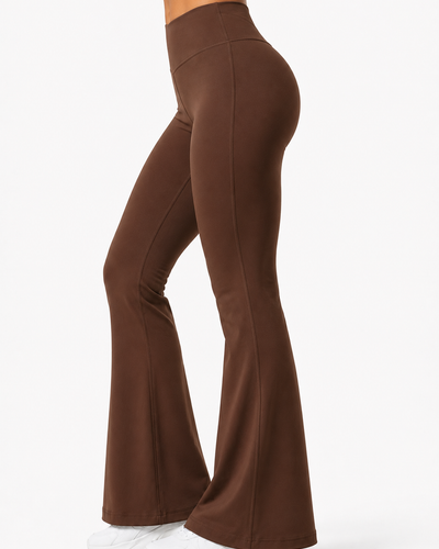 Brown Flare Pants – Stretchable Bootcut Gym & Athleisure Leggings