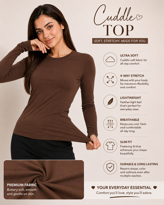 Brown Cuddle Top | Soft-Fit Everyday Comfort Top