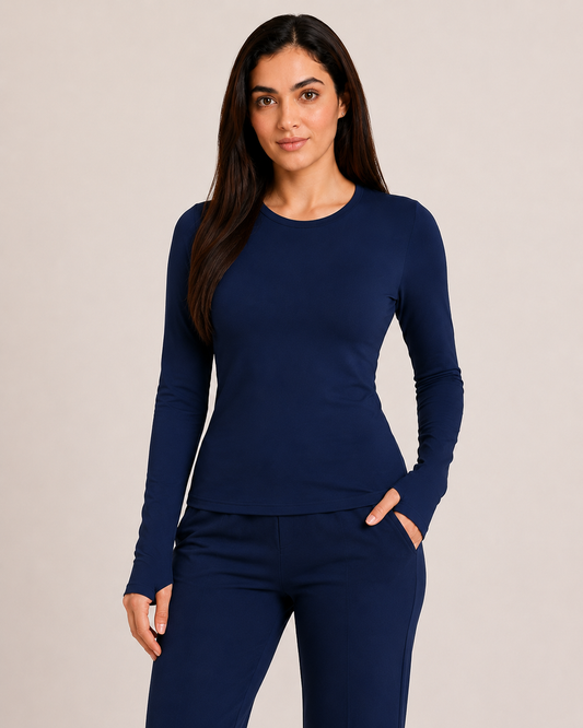 🤍Navy Cuddle Top| Soft-Fit Everyday Comfort Top