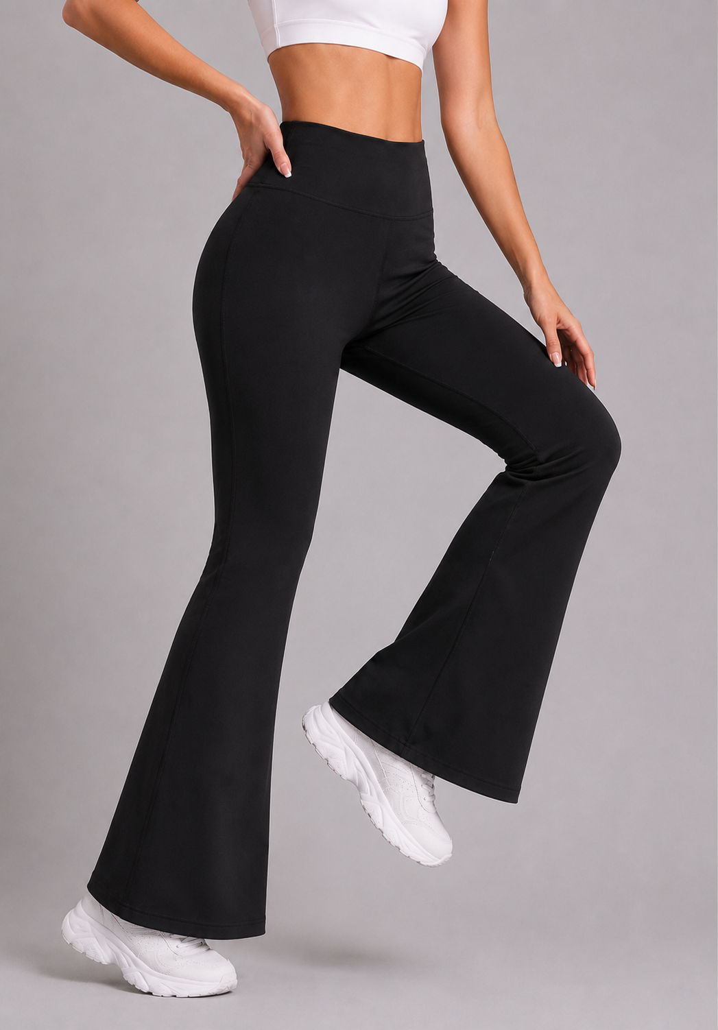Black Flare Pants – Stretchable Bootcut Gym & Athleisure Leggings