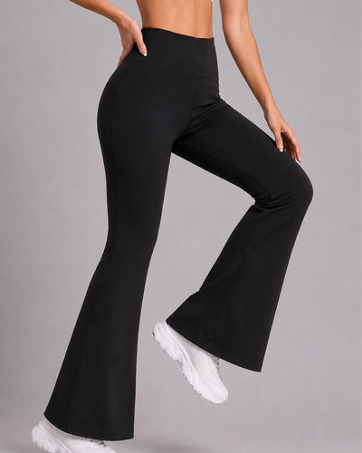 Black Flare Pants – Stretchable Bootcut Gym & Athleisure Leggings