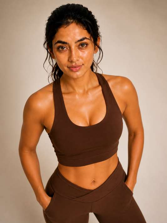 FlexForm™ Brown Square-Neck Sports Bra