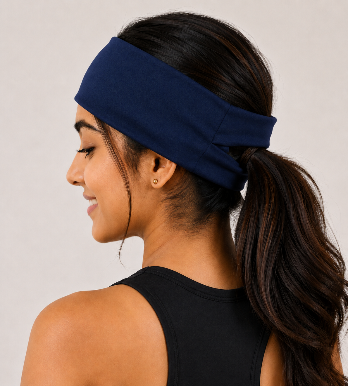 Non-Slip Sports Headband with Ponytail Opening