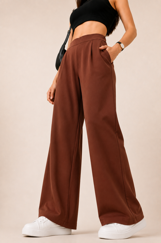 Brick brown korean  straight fit pants