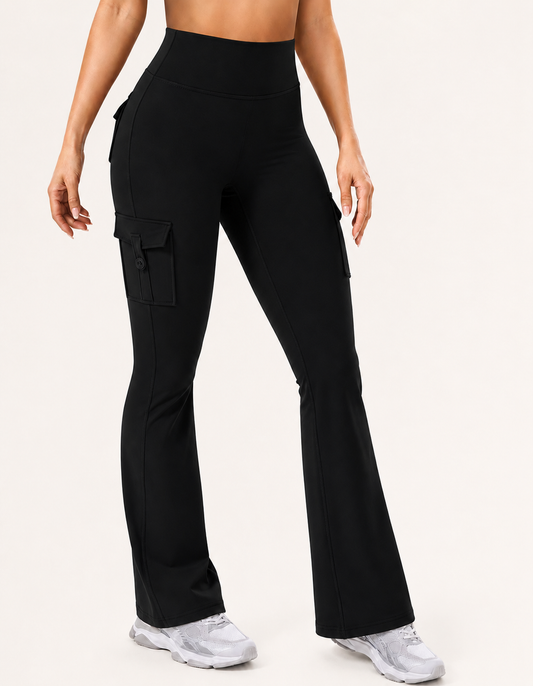 Black Active Flare Jogger with Pockets