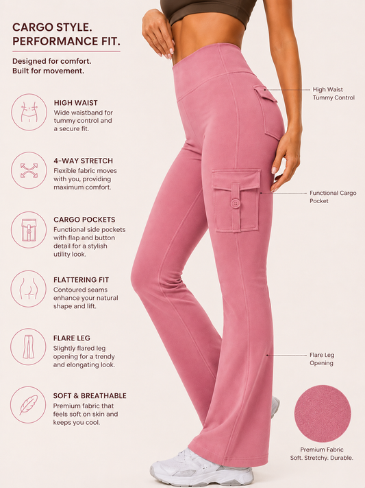 Rose pink Active Flare Jogger with Pockets