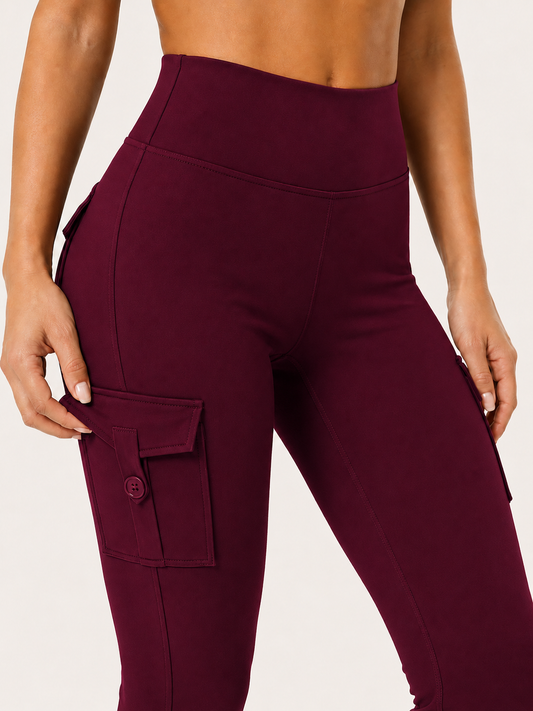 Wine Active Flare Jogger with Pockets
