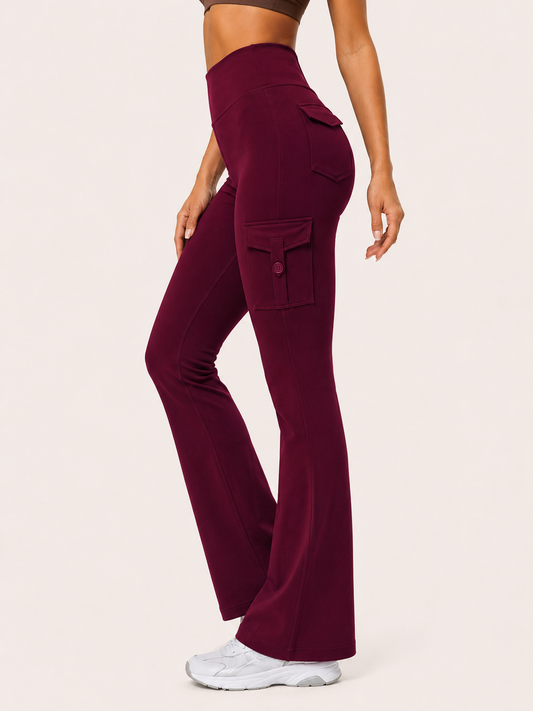 Wine Active Flare Jogger with Pockets