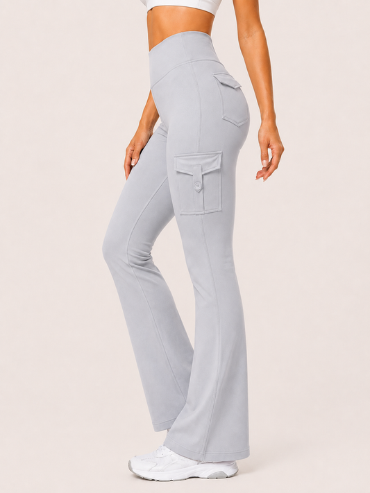Grey Active  Flare jogger with Pockets
