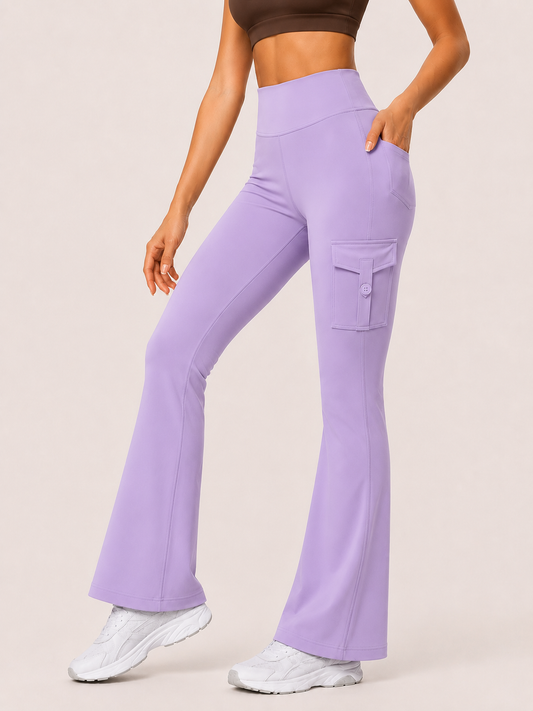 Lavender Active Flare Jogger Leggings with Pockets