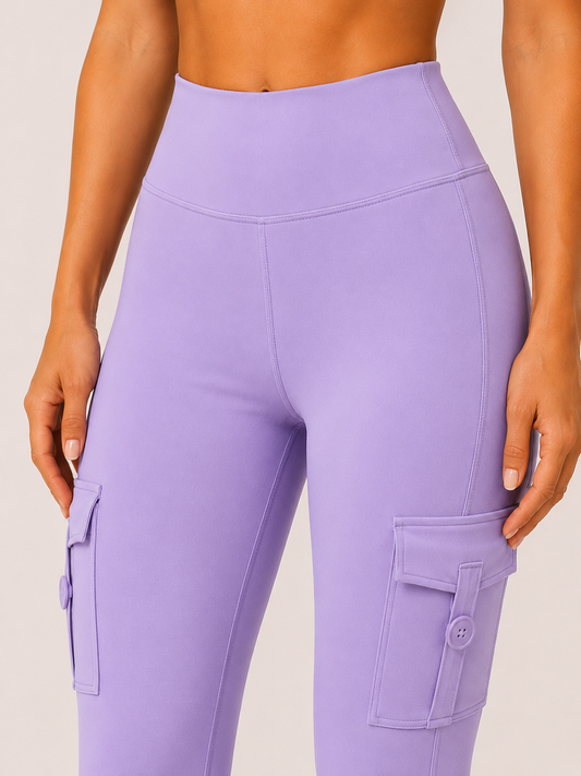 Lavender Active Flare Jogger Leggings with Pockets