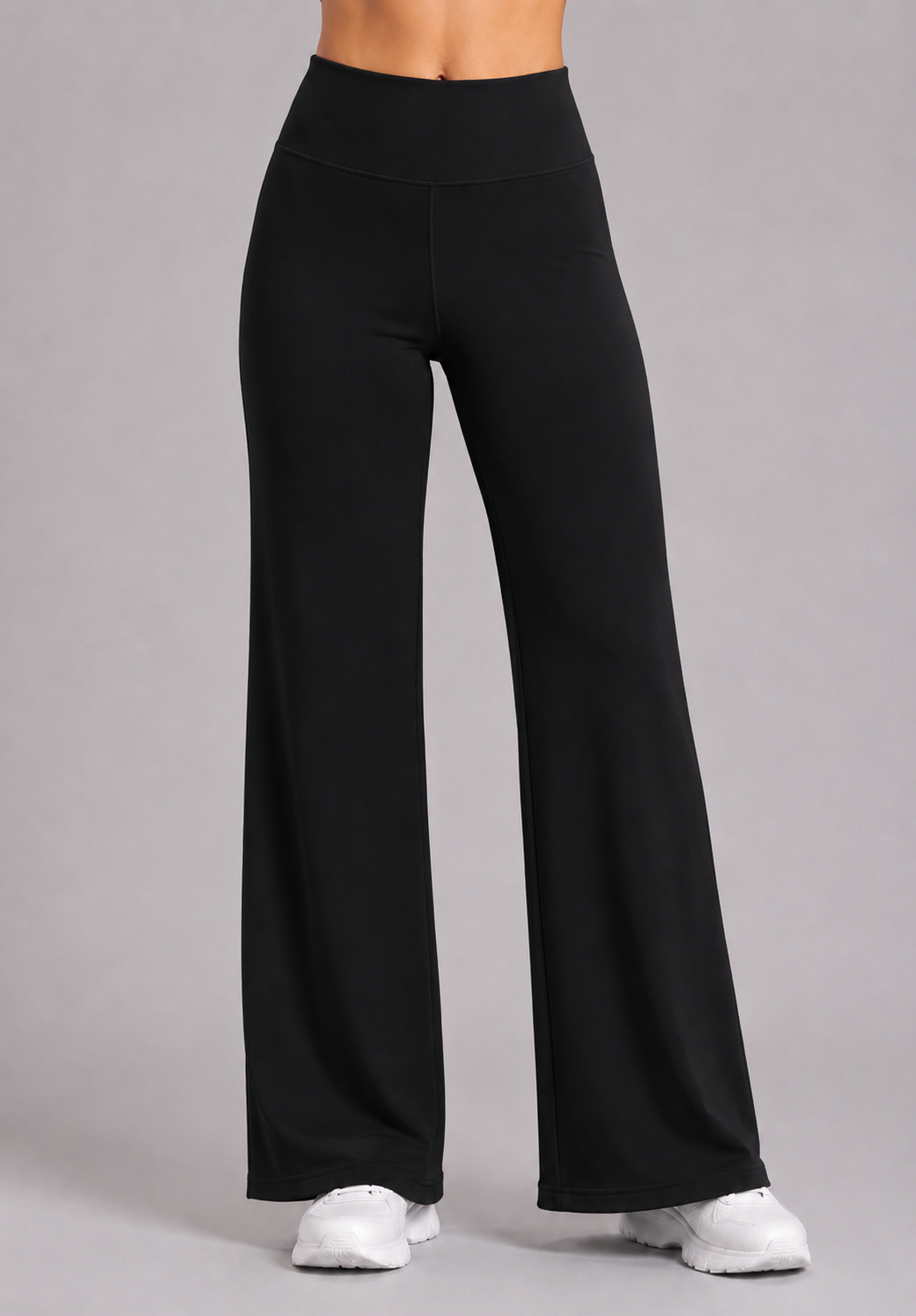 Black Straight Fit Active Pants | Ultra-Flexible High-Waist Athleisure